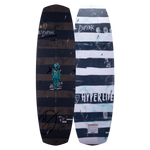 Top and base of Codyak wakeboards with bold graphics on dark and light striped designs.