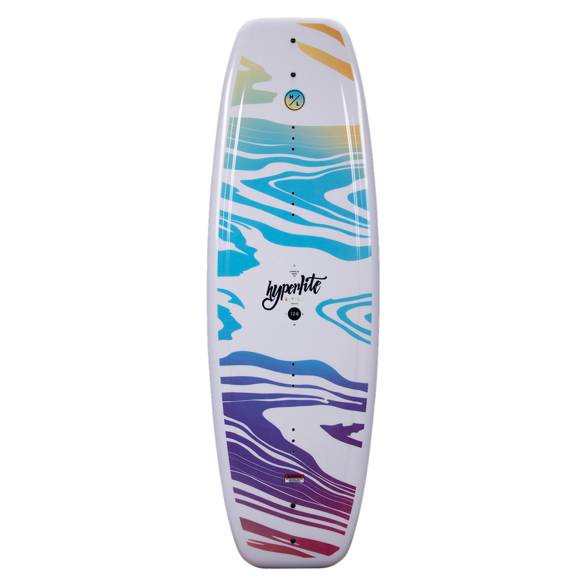 Divine Jr. 119cm - Colorful wakeboard with abstract waves, ideal for beginner/intermediate riders.