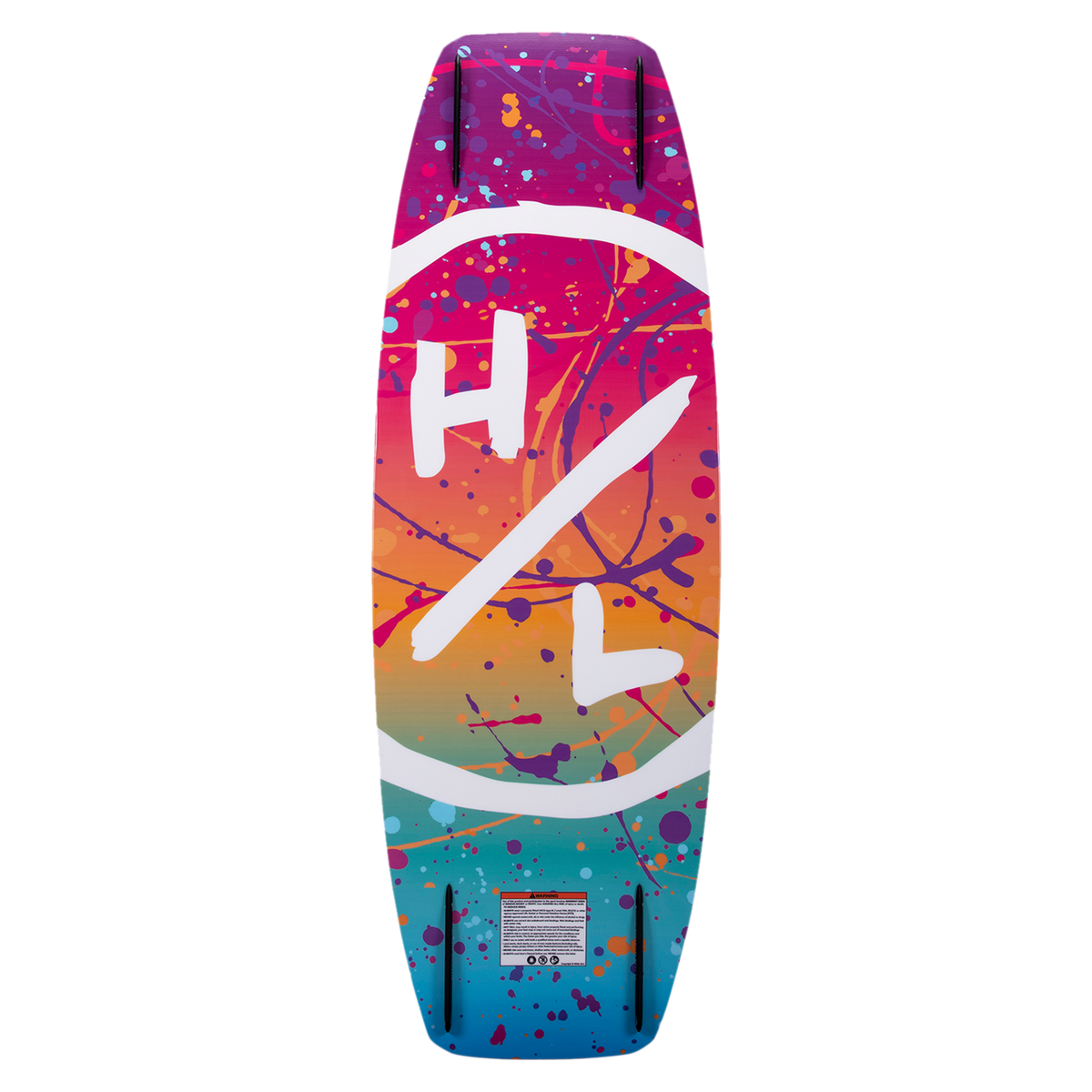 Murray Jr. Girls wakeboard: multicolor splash, white H/L logo, and Variable Edge Design.