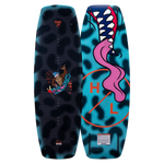 Top and base of vibrant Murray Jr. wakeboard w/Kids Remix Binding having abstract designs and bold colors.