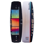 Top and base of colorful Ripsaw wakeboard displayed vertically.