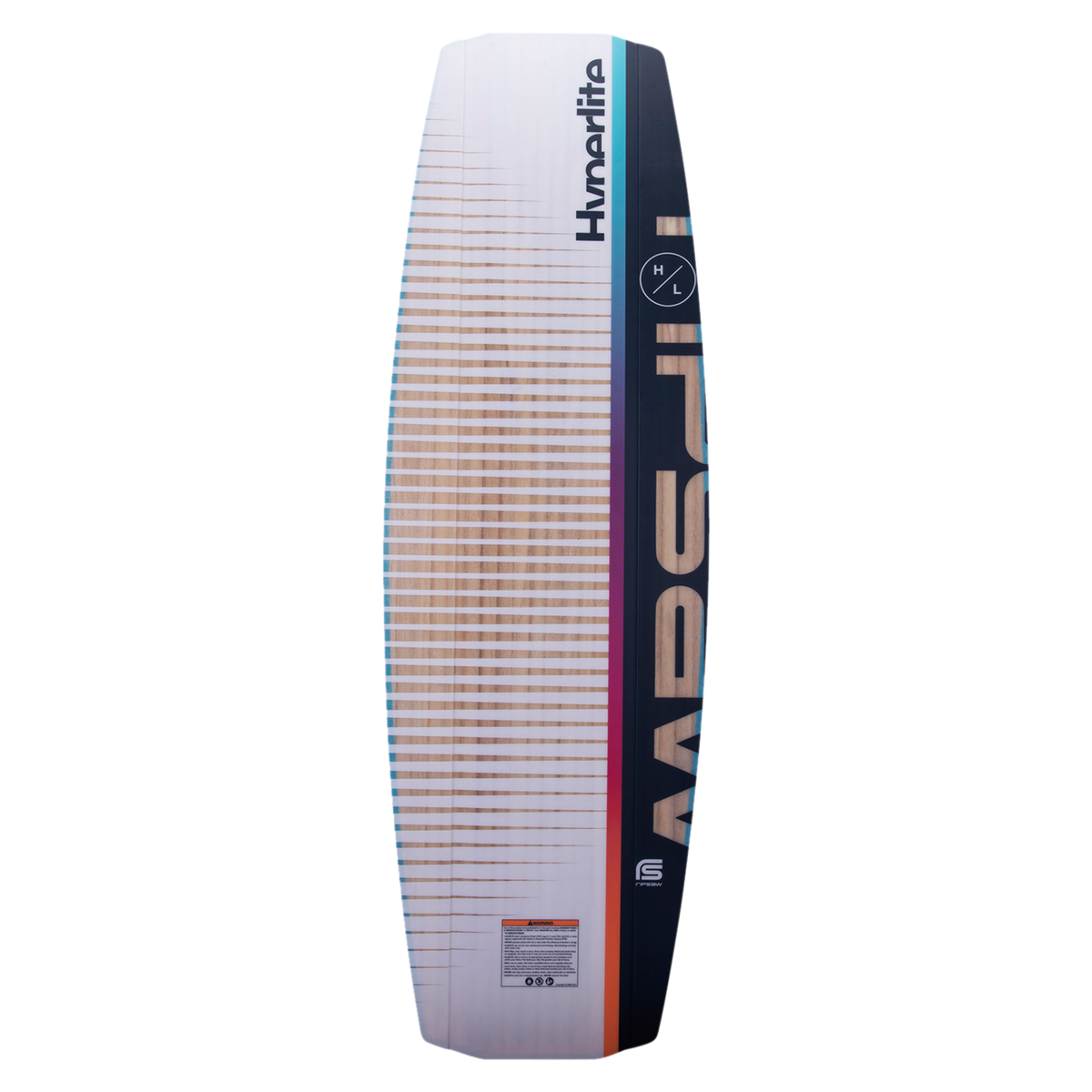 Ripsaw wakeboard, white/black with stripes, features a flexible deck.