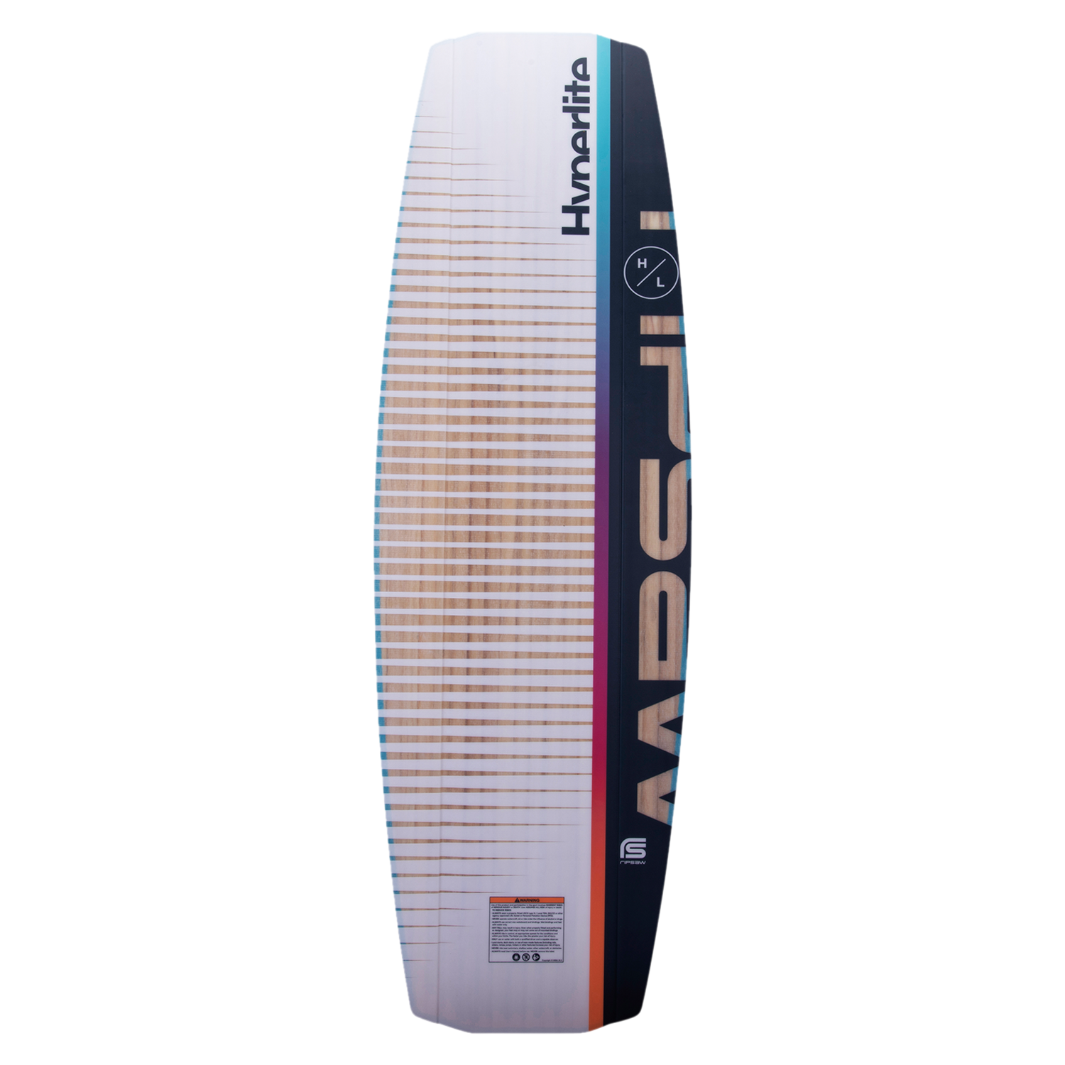 Ripsaw wakeboard, white/black with stripes, features a flexible deck.