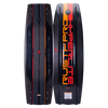 Top and base of Rusty Pro 2024 wakeboards, black with orange and red accents, featuring Biolite 3 Core.
