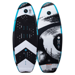 UTE wakeboard with abstract designs and logos, featuring DuraShell construction, displayed.