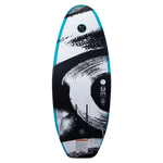 UTE wakeboard with DuraShell, abstract black/white design, and blue edges.