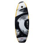 UTE foil board featuring a black and white abstract pattern with vibrant yellow edges.