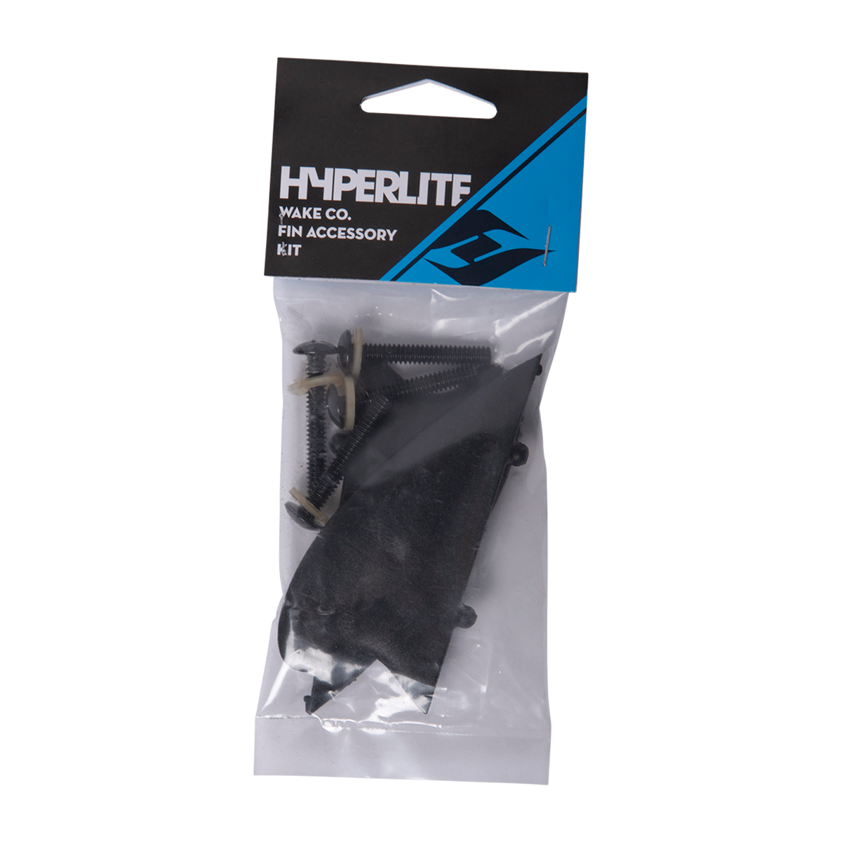 Hyperlite wakeboard kit with screws and a 1.5 Fish Fin - 2 Pack replacement fin.