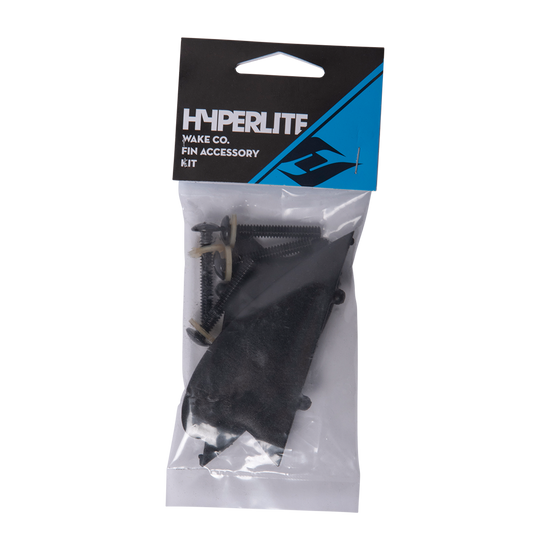 Hyperlite wakeboard kit with screws and a 1.5 Fish Fin - 2 Pack replacement fin.