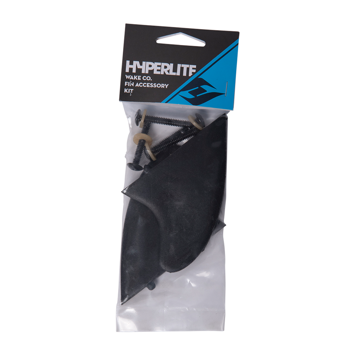 Hyperlite 2.4 Fish Fin - 2 Pack with screws, clear packaging, two components included.