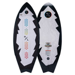 Broadcast boards dual concave base and colorful design capture the wakesurf lifestyle.