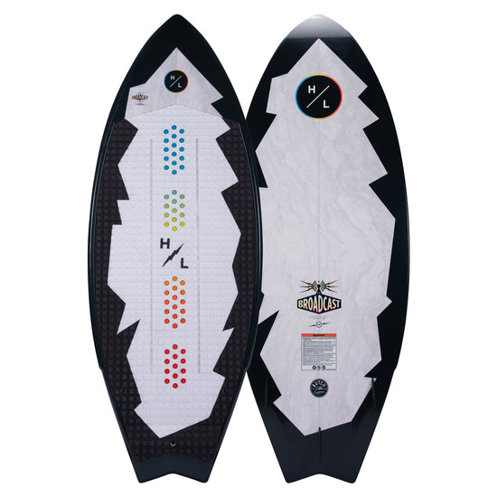 Broadcast boards dual concave base and colorful design capture the wakesurf lifestyle.