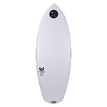 Condor 2024: A white wakeboard with a black logo and fin, ideal for Varial wakesurfers.