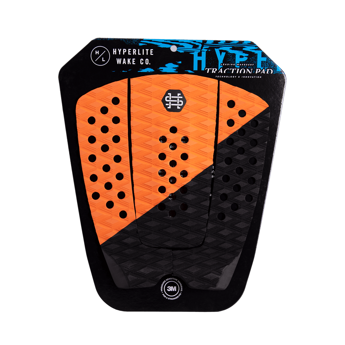 HL Diamond Rear Traction Pad in orange & black by Hyperlite Wake Co. with diamond pattern.