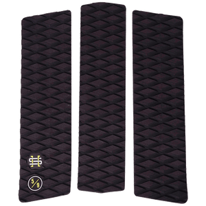 EVA traction kit: 3 textured black pads with logos on the left one.
