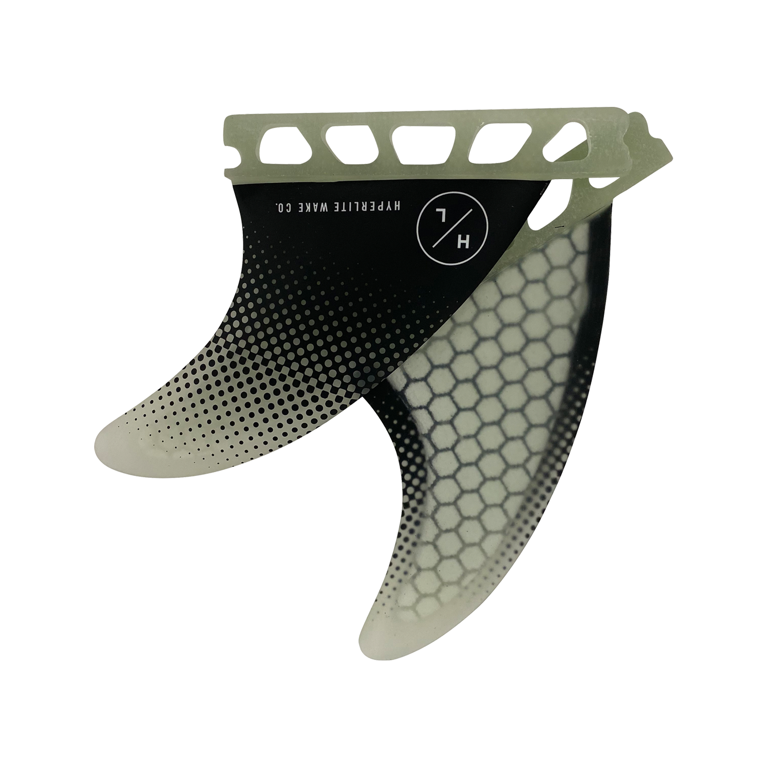 3.5 Flux Surf Fin Set w/Key - Pair: 2 black fins with honeycomb pattern offer a looser feel.