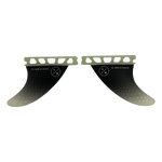 Two black 3.5 Flux fins w/white logo, pair, for a looser feel.
