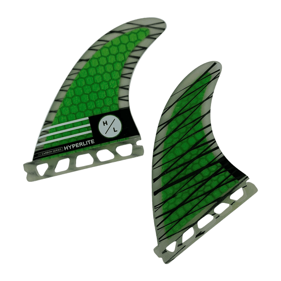 Green/black striped fins with hex pattern, RTM build, and Hyperlite text.