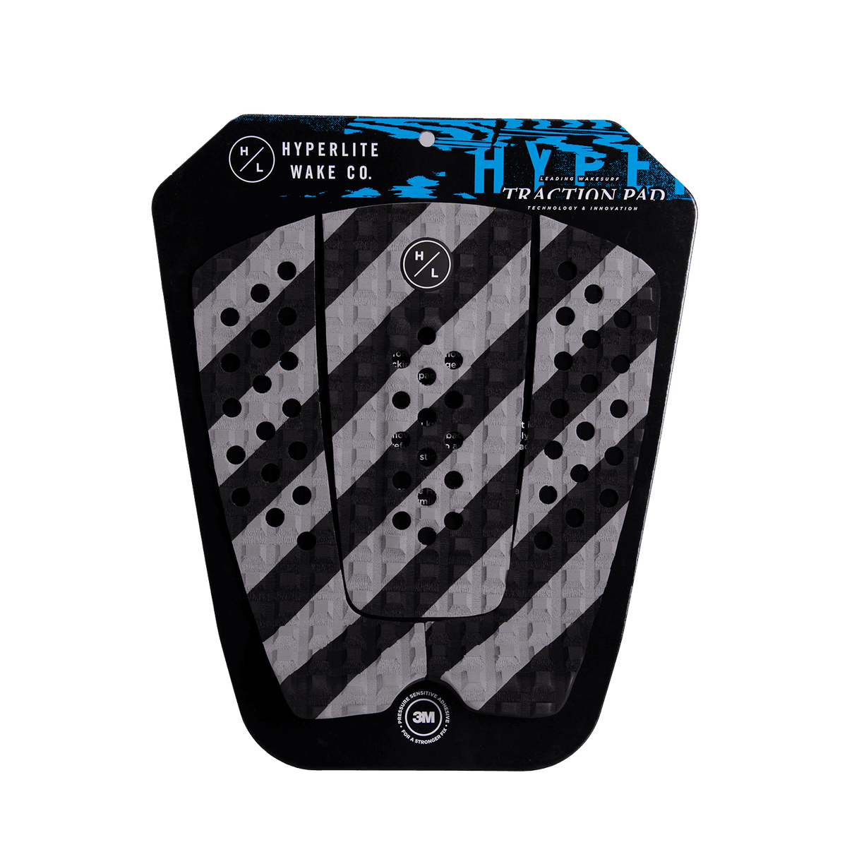 HL Square Rear Traction Pad in black/blue with diagonal stripes and logo.